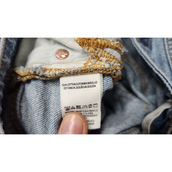 We The Free Women's Size 27 Two Toned Patched Denim Raw Frayed Hem Skirt - Picture 7 of 12